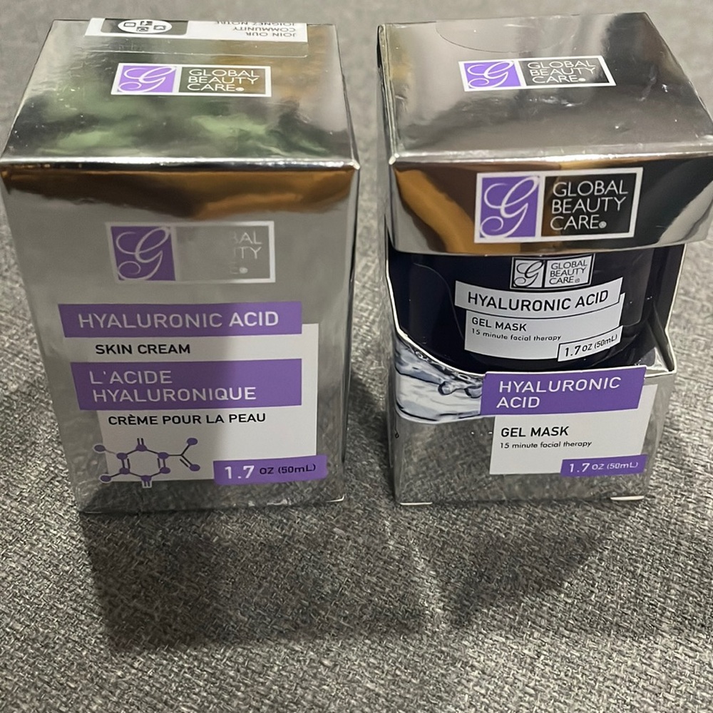 Global Beauty Care Hyaluronic Acid Skin Cream and Gel Mask set